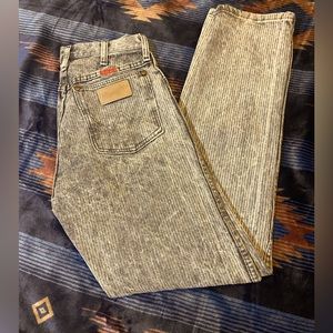 Ribbed Vintage Acid Washed Straight Leg Wranglers